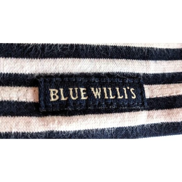 Vintage 90s/Y2K BLUE WILLI'S Luxury 100% Cotton Navy Stripe Tank Button Size XXL - Picture 2 of 7